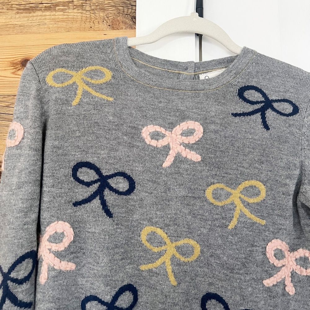 Anthropologie Field Flower Embroidered Bow Crew Sweater Small - Picture 4 of 4
